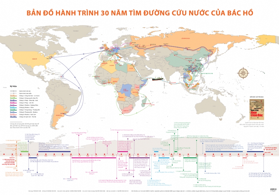 Bản Đồ Hành Trình 30 Năm Tìm Đường Cứu Nước Của Bác Hồ