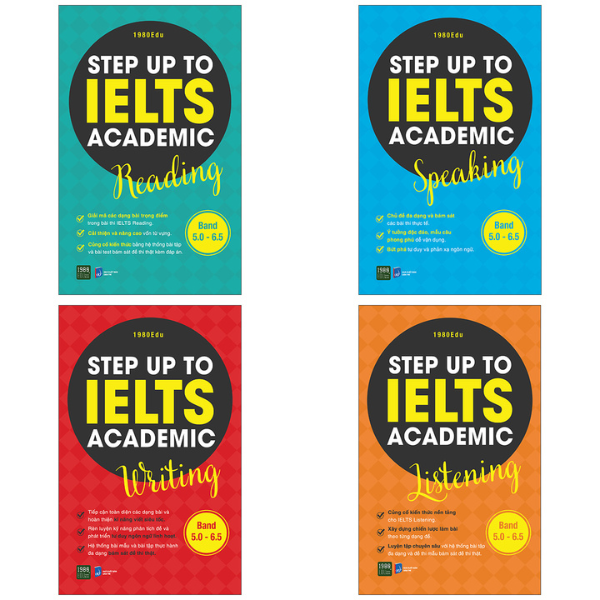 Combo Step Up To Ielts Academic Speaking + Listening + Reading + Writing