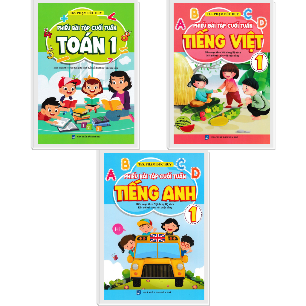 Combo Phiếu Bài Tập Cuối Tuần Toán 1: Toán + Tiếng Việt + Tiếng Anh (Biên Soạn Theo Nội Dung Bộ Sách Kết Nối Tri Thức Với Cuộc Sống)