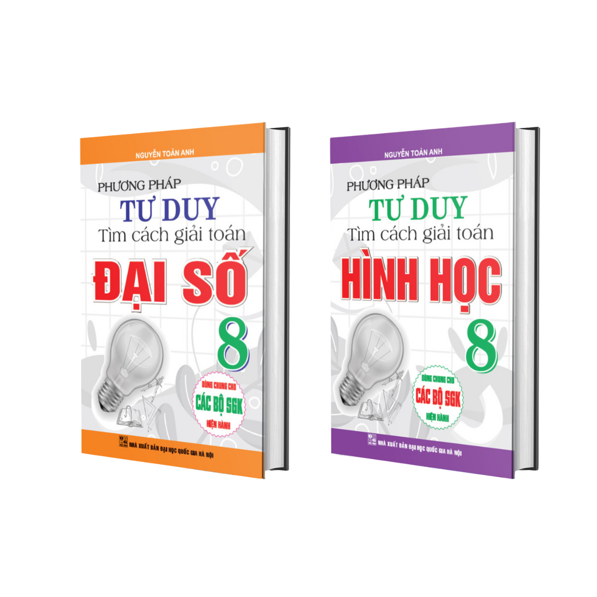 Combo Phương Pháp Tư Duy Tìm Cách Giải Toán Hình Học 8  + ​Phương Pháp Tư Duy Tìm Cách Giải Toán Đại Số 8