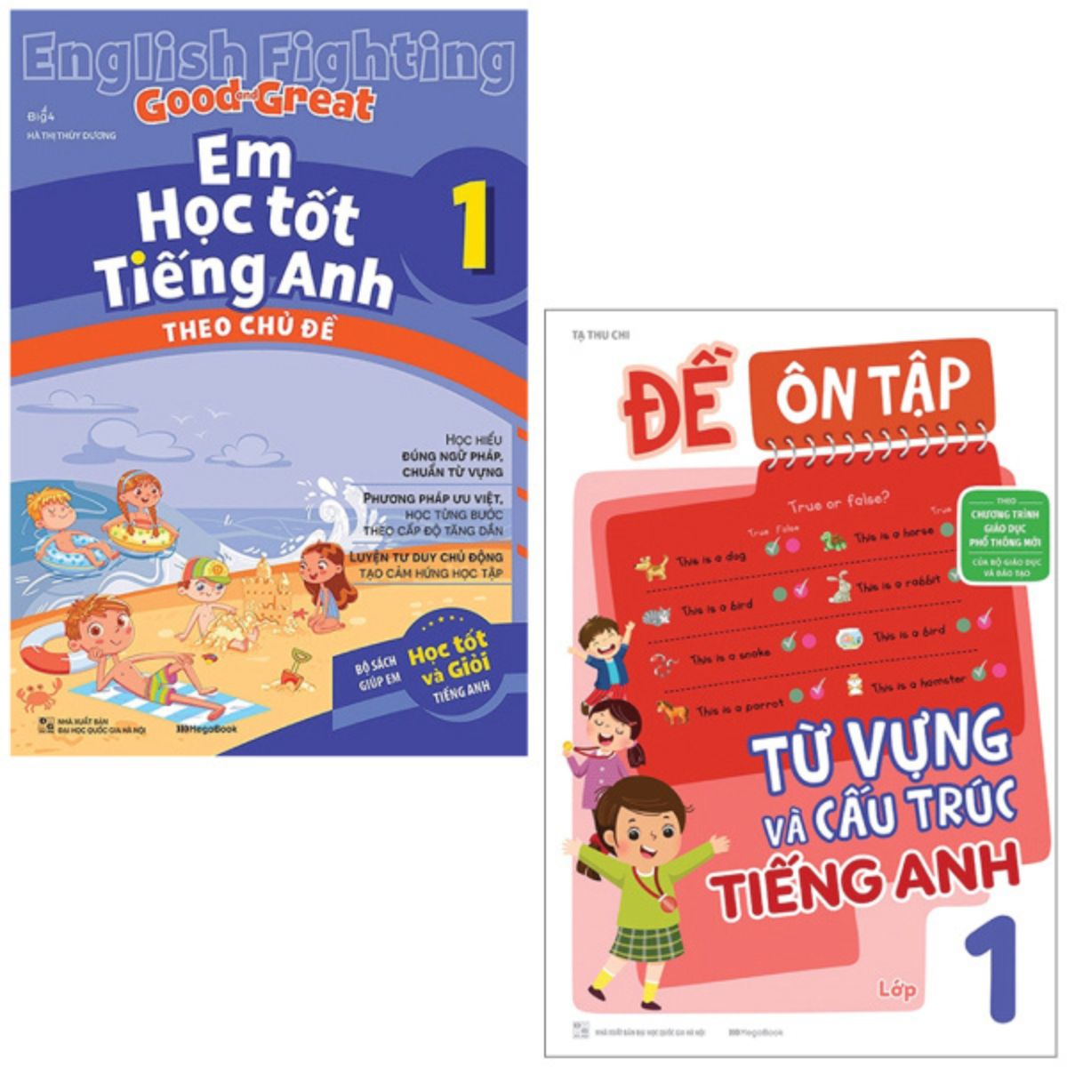 Combo Sách Em Học Tốt Tiếng Anh + Đề Ôn Tập Từ Vựng Và Cấu Trúc Tiếng Anh Lớp 1 (Bộ 2 Cuốn)