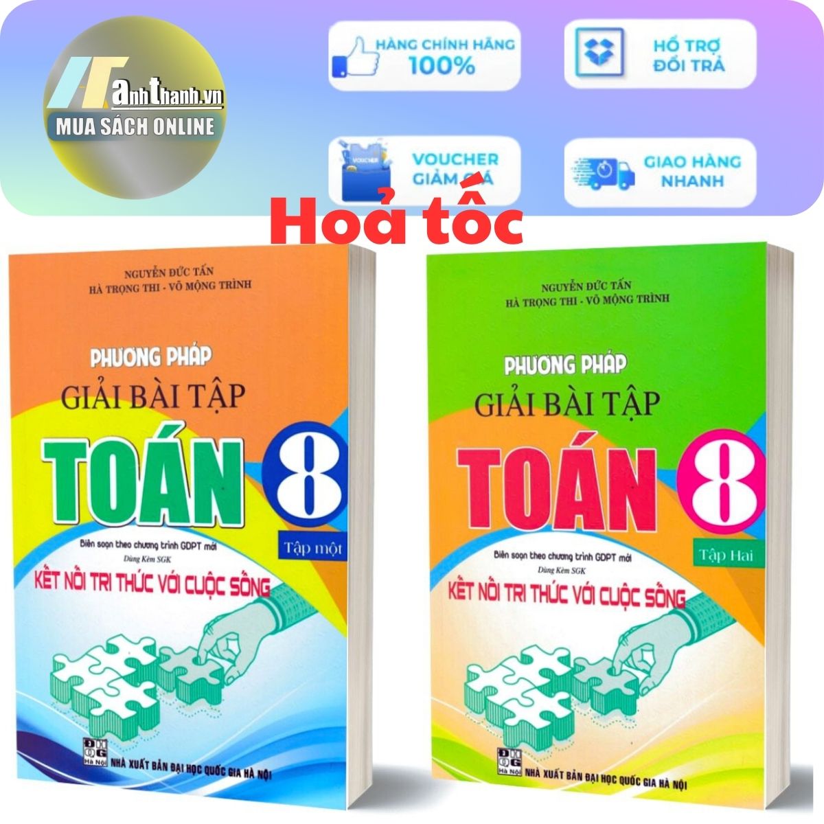 Combo Phương Pháp Giải Bài Tập Toán 8 - Tập 1 + Tập 2 (Dùng Kèm SGK Kết Nối Tri Thức với Cuộc Sống)